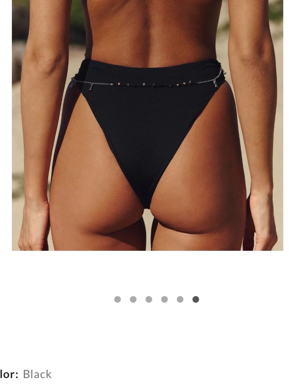 FP Toast Swim Bikini Set Knot Top Cinch High-Waisted Bottoms Black Small NWT NEW